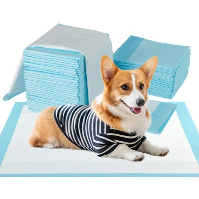 Costway 150 Pieces 24 X 36 Inch Pet Wee Pee Piddle Pad-s In Blue
