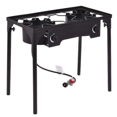 Costway 150000 Btu Double Burner Outdoor Stove Bbq Grill In Multi