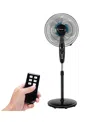 Costway 16 Adjustable Oscillating Pedestal Fan Dual Blades With Remote Control In Black