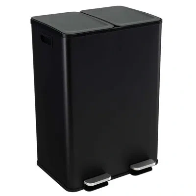 Costway 16 Gallon Step On Trash Can In Black