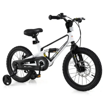 Costway 16 Inch Kids Bike Magnesium Alloy Bicycle Adjustable For Aged 4 To 7-16 Inches In Black