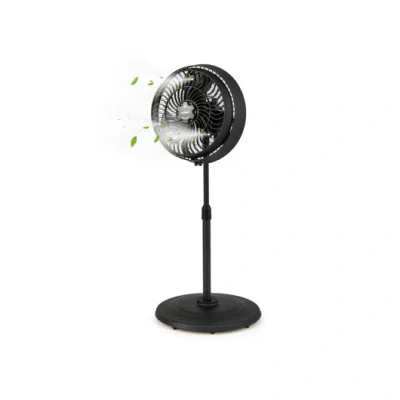 Costway 16 Inch Outdoor Misting Fan Oscillating Pedestal Fan With 3 Mist Levels-black