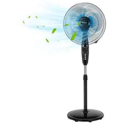 Costway 16 Inches Adjustable Height Fan With Quiet Oscillating Stand For Home And Office In Multi