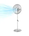 Costway 16 Standing Pedestal Fan With 3 Speed Settings Carrying Handle Aluminum Blades In Silver