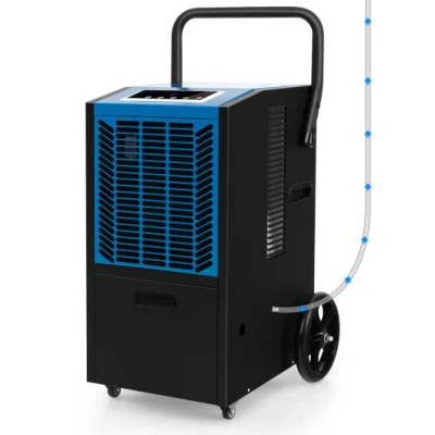 Costway 163 Pints Commercial Dehumidifier With ​​built-in Pump And 16.5ft Drain Lift​ In Black