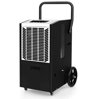 Costway 163 Pints Commercial Dehumidifier With Pump & Drain Hose Heavy Duty Dehumidifier In White