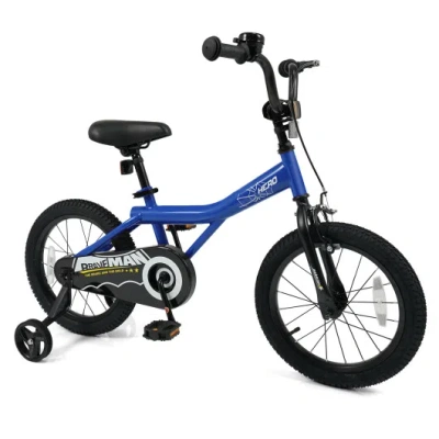 Costway 16-inch Kids Bike With Removable Training Wheels Navy - Brave Hero In Animal Print