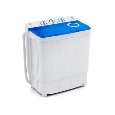 Costway 17.6 Lbs Portable Washing Machine With Drain Pump-blue In Multi