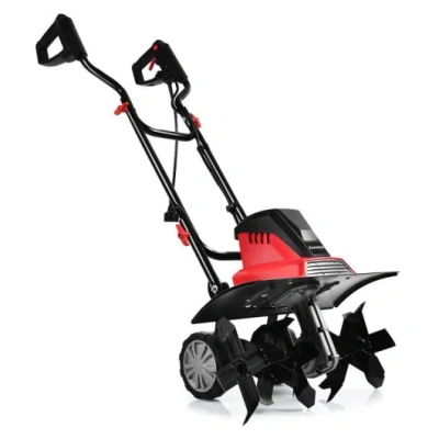 Costway 17-inch 13.5 Amp Corded Electric Tiller And Cultivator 9-inch Tilling Depth In Black