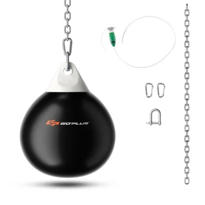 Costway 18 Inch 110 Pound Heavy Punching Water Aqua Bag With Adjustable Metal Chain-black