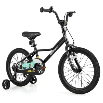 Costway 18 Inch Kids Bike Adjustable For 4-8 Years Old With Low-step Frame In Multi