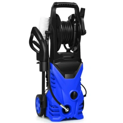 Costway 1800w 2030psi Electric Pressure Washer Cleaner With Hose Reel-blue In Multi