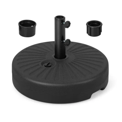 Costway 19.5 Inch Fillable Round Umbrella Base Stand For Yard Garden Poolside-black