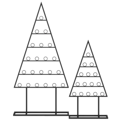 Costway 2 Pack Christmas Tree Photo Holder With 36 Round Clips And Metal Hanging Rack-black