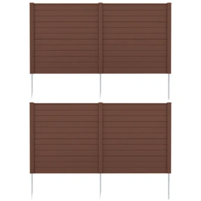 Costway 2 Panels 48 X 48 Inch Air Conditioner Trash Can Pool Equipment Enclosure-brown
