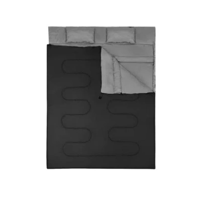 Costway 2 Person Waterproof Sleeping Bag With 2 Pillows-black