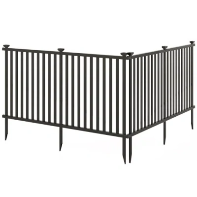 Costway 2 Piece 80 X 51 Inch Vinyl Picket Fence For Garden-black