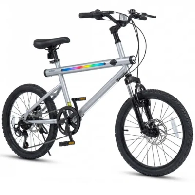 Costway 20 Inch Commuter Bicycle Led-lit With 6-speed Shimano Twist Shifting And Stereo Speakers-silver