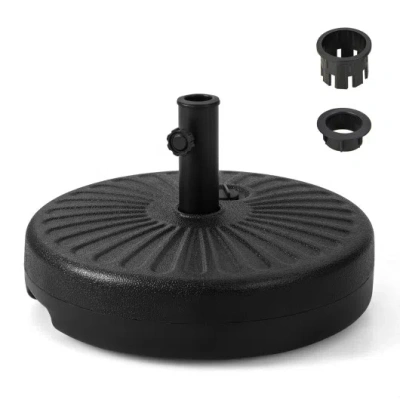 Costway 20 Inch Fillable Heavy-duty Round Umbrella Base Stand In Black