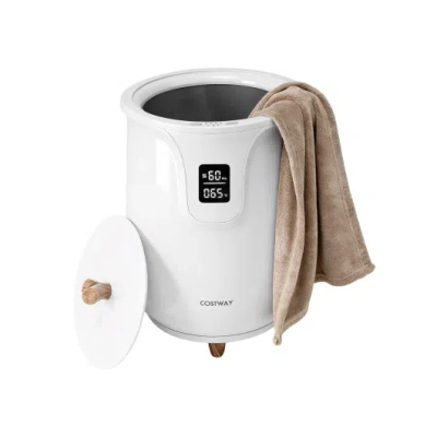 Costway 20 L Large Blanket And Towel Warmer With 3 Heat Levels For Bathroom-white In Multi
