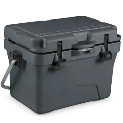 Costway 20 Quart Portable Hard Cooler With Built-in Ruler And Bottle-gray