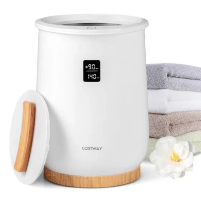 Costway 20l Large Heated Towel Warmer With Led Display And Button Control-white