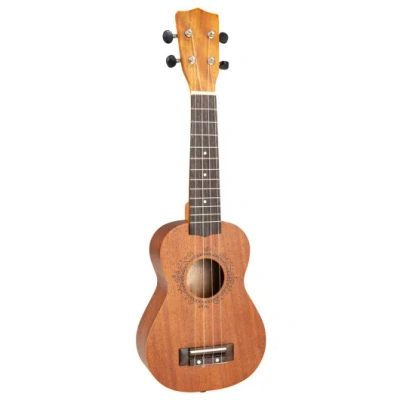 Costway 21 Inch Soprano Mahogany Wooden Ukelele Set With Adjustable Strap In Brown