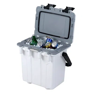 Costway 21 Qt Ultra-light Injection Molded Cooler With Swing-up Handle & Bottle Opener White