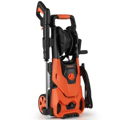 Costway 2150psi Electric Pressure Washer 1.2gpm With 4 Quick Connect Nozzles And Foam Cannon-orange In Black