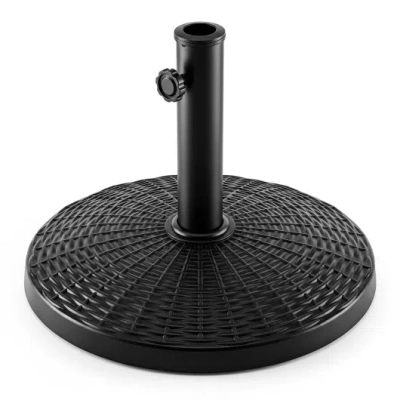 Costway 22 Lbs Patio Resin Outdoor Umbrella Base With Wicker Style For Outdoor Use-black