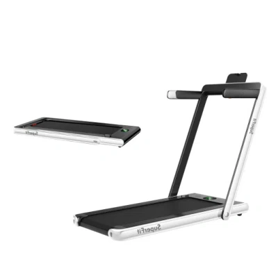Costway 2.25hp 2 In 1 Folding Treadmill With App Speaker Remote Control-white In Black