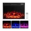 Costway 23 Inch Electric Fireplace Insert Fireplace Heater With Adjustable Flame Color