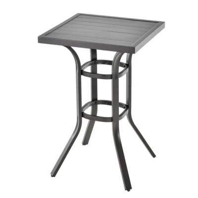 Costway 24 Inch Patio Bar Height Table With Aluminum Tabletop And Adjustable Foot Pads In Multi