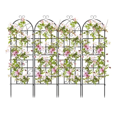 Costway 2/4 Pack 71 X 20 Inch Metal Garden Trellis For Climbing Plants-set Of 4 In Multi