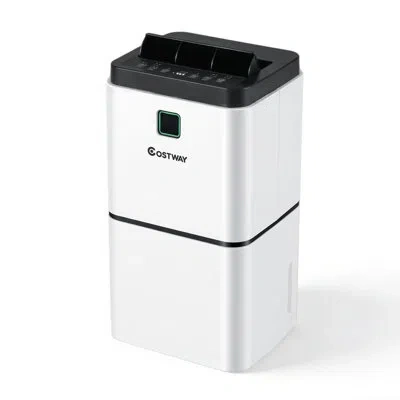 Costway 24 Pints 1500 Sq. Ft Dehumidifier For Medium To Large Room W/ Indicator In White