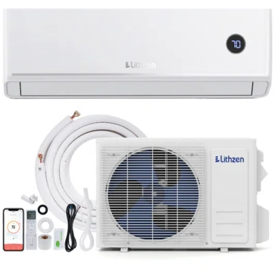 Costway 24000 Btu 18.1 Seer2 208/230v Mini Split Air Conditioner Works With Alexa In White