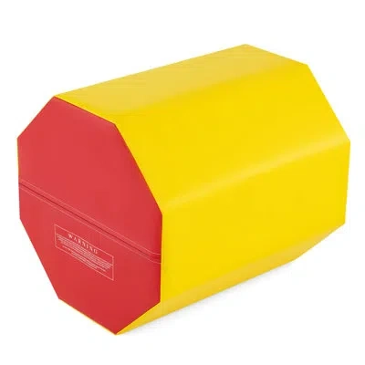 Costway 24.5" X 26" Octagon Gymnastics Mat Skill Shape Tumbling Mat With Thick Filling Yellow In Yellow,red