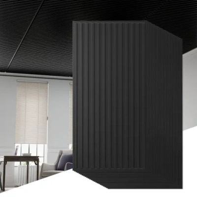 Costway 24-pack Pvc Slat Wall Panels For Interior Wall Decoration For Living Room And Tv Background-black In Animal Print