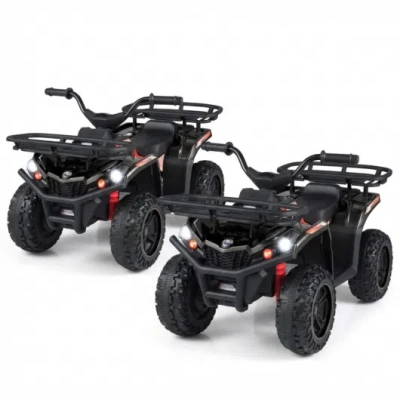 Costway 24v Electric Ride On Quad With Led Headlights-black-2 Pieces