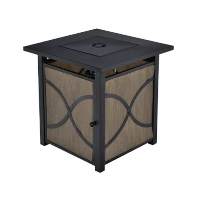 Costway 25 Inch 40000 Btu Propane Fire Pit Table With Lid And Fire Glass In Multi