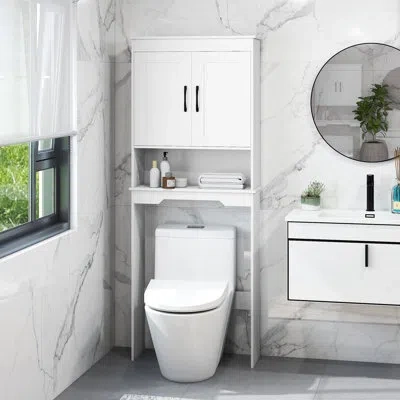 Costway 25" W X 66" H X 9" D Over-the-toilet Storage In White