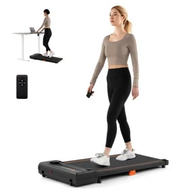 Costway 2.5hp Under Desk Treadmill With Remote Control For Home Office-black In Multi