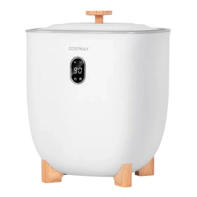 Costway 25l Towel Warmer Bucket With 2 Temperature Settings And Auto Shut Off-white