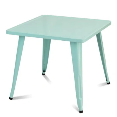 Costway 27 Inch Kids Square Steel Table Play Learn Activity Table-blue In Animal Print