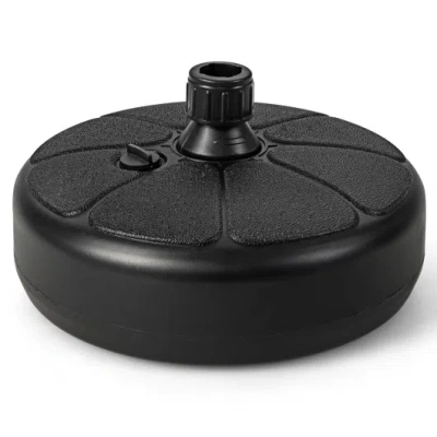 Costway 27 Lbs Fillable Round Umbrella Base Stand For Yard Garden Poolside In Black