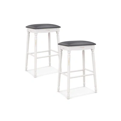 Costway 29 Inch Bar Stool Set Of 2 With Padded Seat Cushions And Wood Legs-29 Inches In Multi