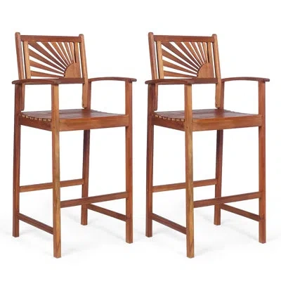 Costway 29" Patio Bar Stool In Brown