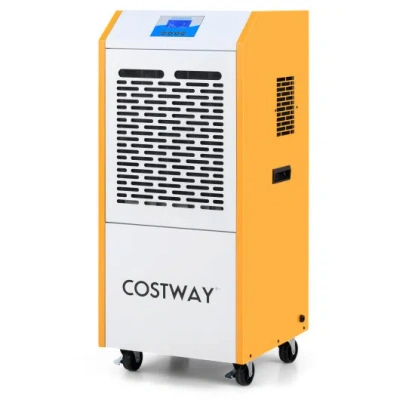 Costway 290 Pints Commercial Dehumidifier With Pump And Drain Hose For Basement Warehouse-yellow In Animal Print