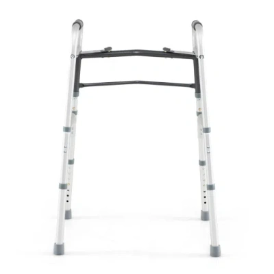 Costway 2-button Folding Walker Lightweight With 7-level Adjustable Height In Multi