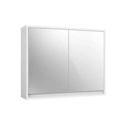 Costway 2-door Wall-mounted Bathroom Mirrored Medicine Cabinet In Gray